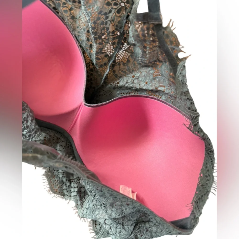 Bra Bralette Victoria’s Secret PINK Elegant Lace Bralette in Gray Medium